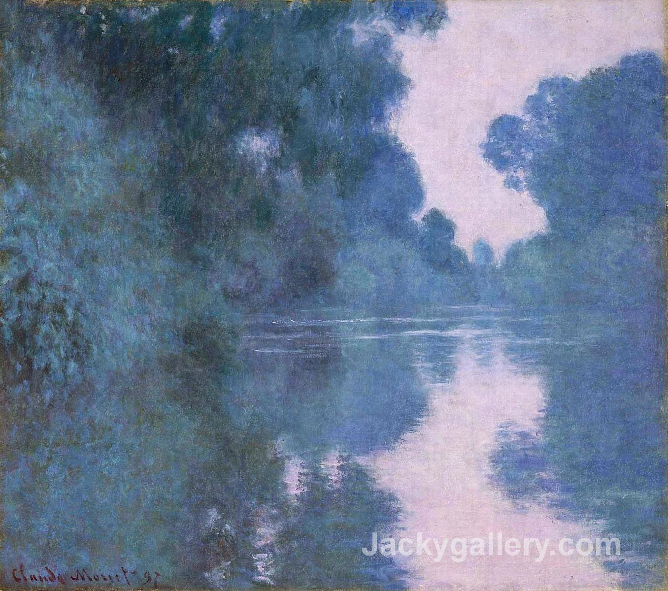 Morning on the Seine near Giverny 02 by Claude Monet paintings reproduction